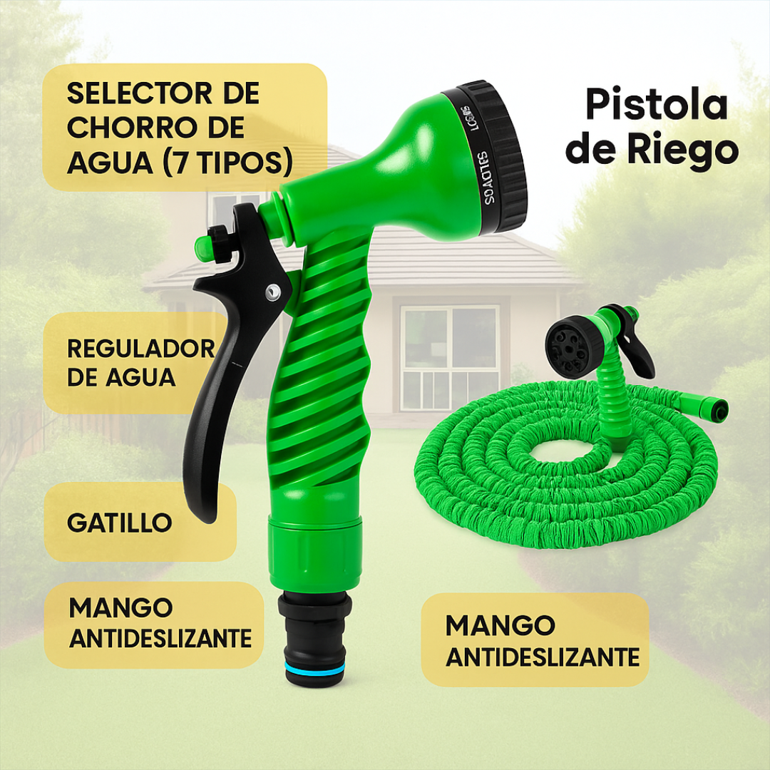 2X1 Manguera Extensible HydraFlex® + ESTACAS SOLAR X4
