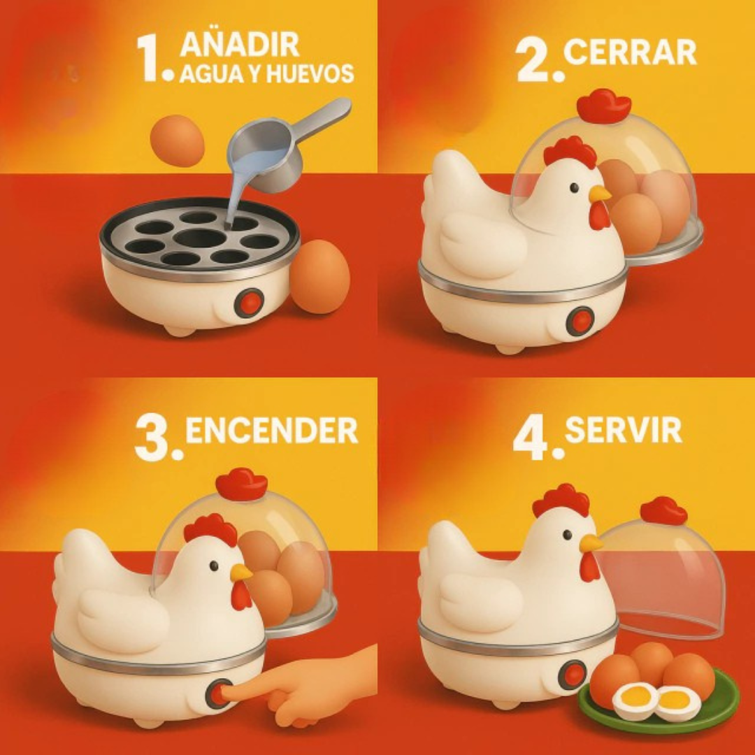 OFERTA EXCLUSIVA: Gallina™ - eléctrica para cocinar huevos + Organizador de huevos premium