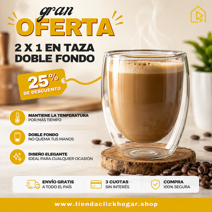 Set 2x1 Taza Doble Fondo