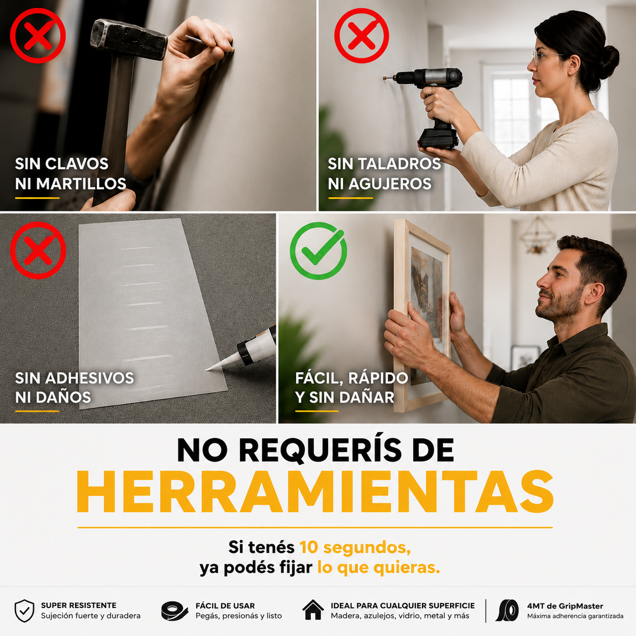 4x1 Set Cintas BIFAZ GripMaster®