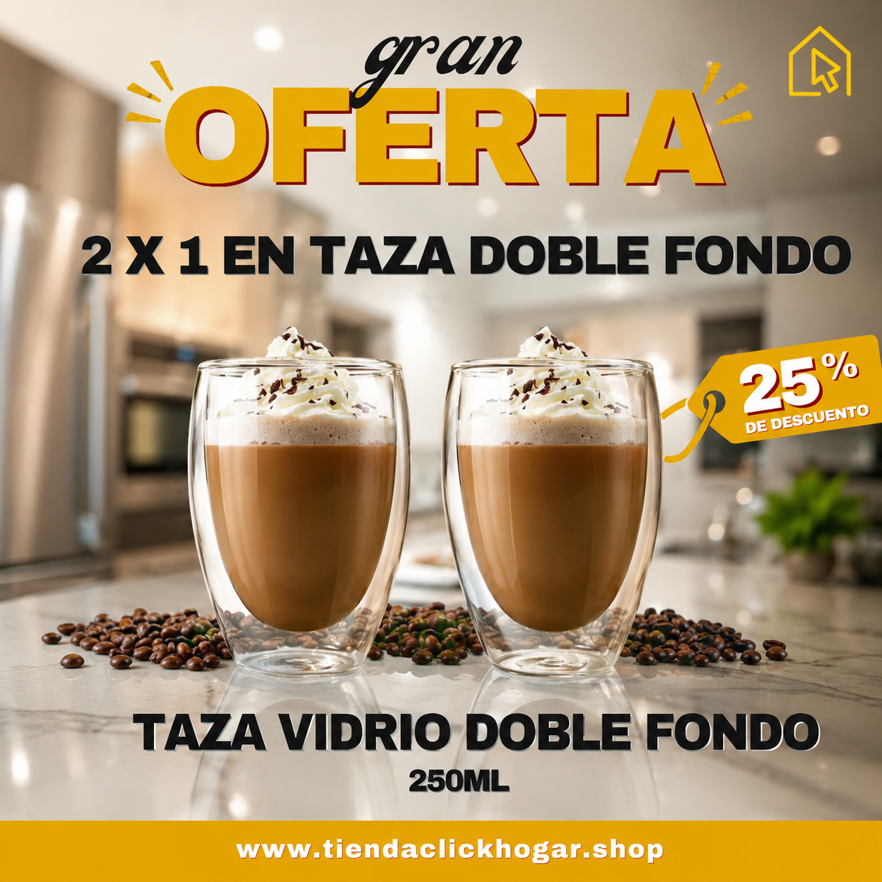 Set 2x1 Taza Doble Fondo