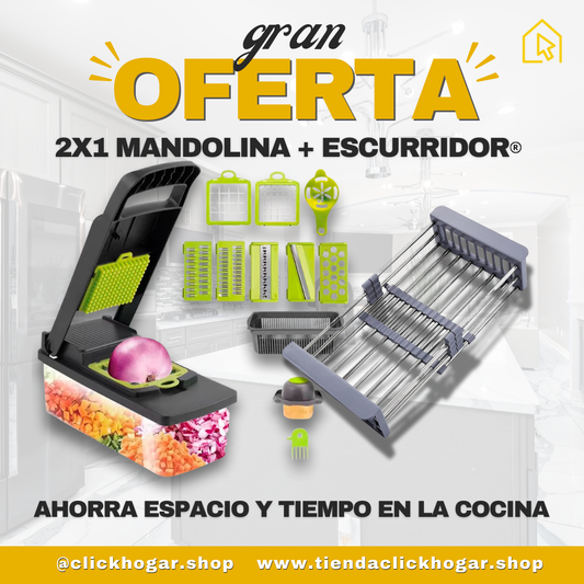 MANDOLINA 7 EN 1 + ESCURRIDOR DE REGALO 🎁